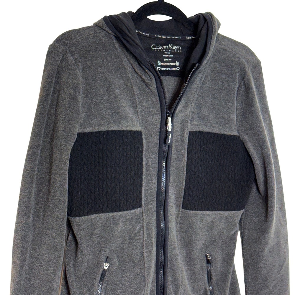 Calvin Klein‎ Performance Women's Gray Fleece Hoodie Full Zip Jacket Medium